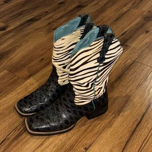Ariat Black and White Western Boots